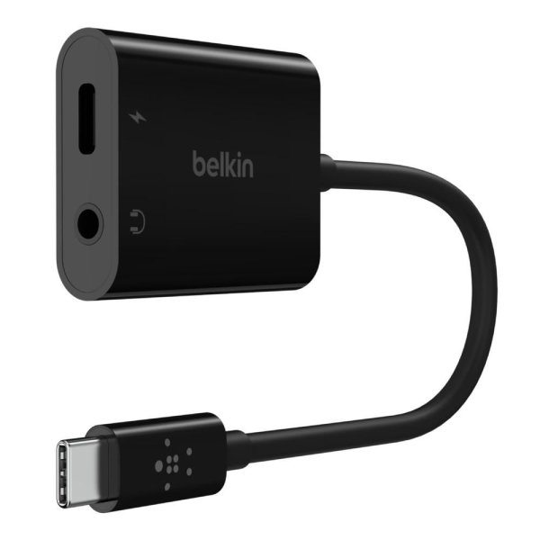 Belkin 3,5mm Audio + USB-C Ladeadapter, Schwarz