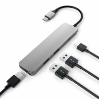 Satechi USB-C Passthrough Hub (4 in 1 Adapter) Space Grau