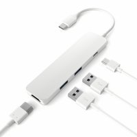 Satechi USB-C Passthrough Hub (4 in 1 Adapter) Silber