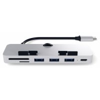 Satechi Aluminum USB-C Clamp Hub Pro (6 in 1) Silber